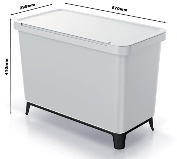 Mülleimer Abfalleimer Mülltrennsystem Müllsortierer - 3er Set - 3x 10L Aschgrau