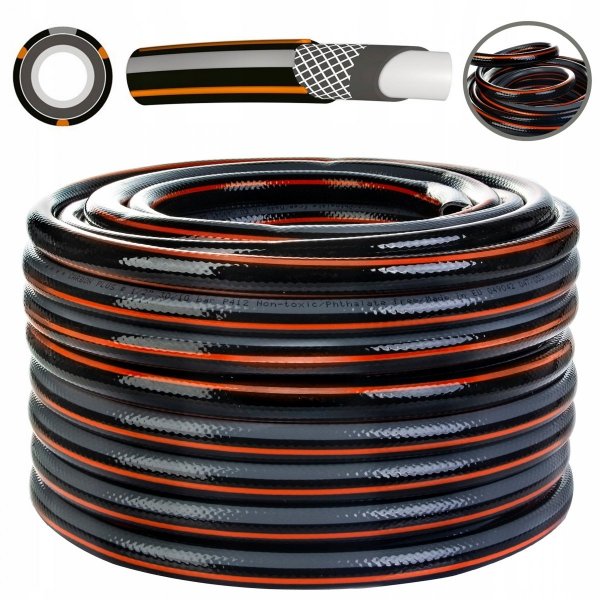 Gartenschlauch Wasserschlauch Carbon Plus 4 lagig  1/2&quot; - 30m schwarz