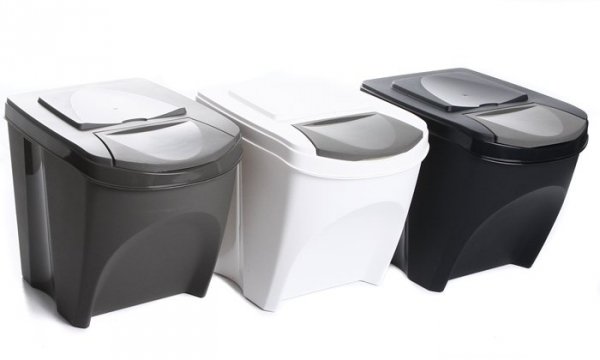 Mülleimer Abfalleimer Mülltrennsystem 1x25L Box Grau