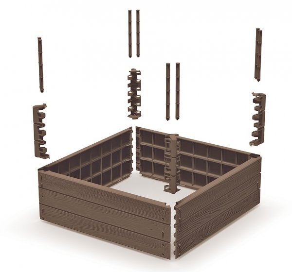 Hochbeet Gartenbeet Pflanzkasten Frühbeet Gemüsebeet aus Kunstoff -  Quadratisch Anthrazit