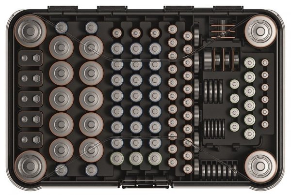 Batteriebox Organizer Sortierbox Aufbewahrungsbox für 115 Batterien Akku Box