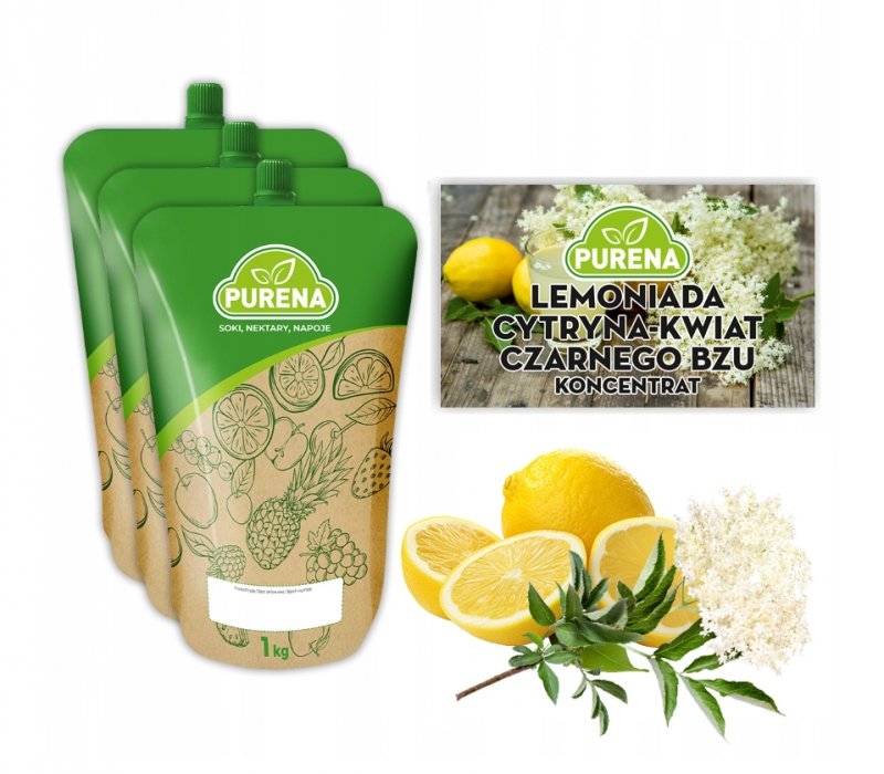 Lemoniada cytryna-kwiat czarnego bzu koncentrat 3x1kg na 18l