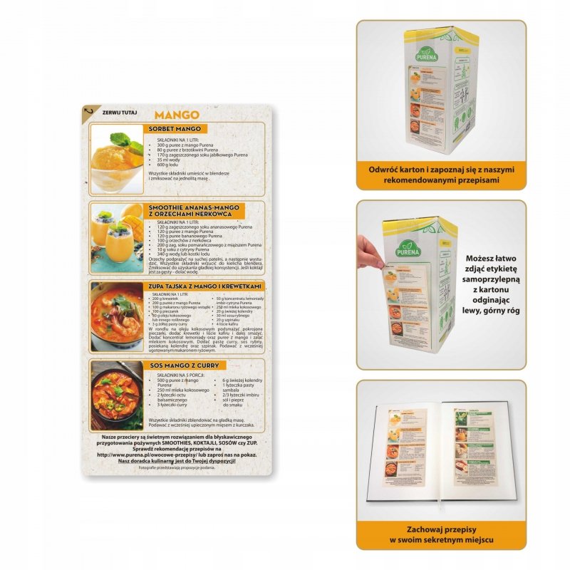 Pulpa puree przecier 100% bez cukru z mango 3x1kg