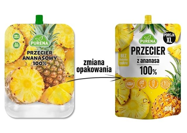 Przecier mus owocowy 100% bez cukru z ananasa 300g x 10sztuk