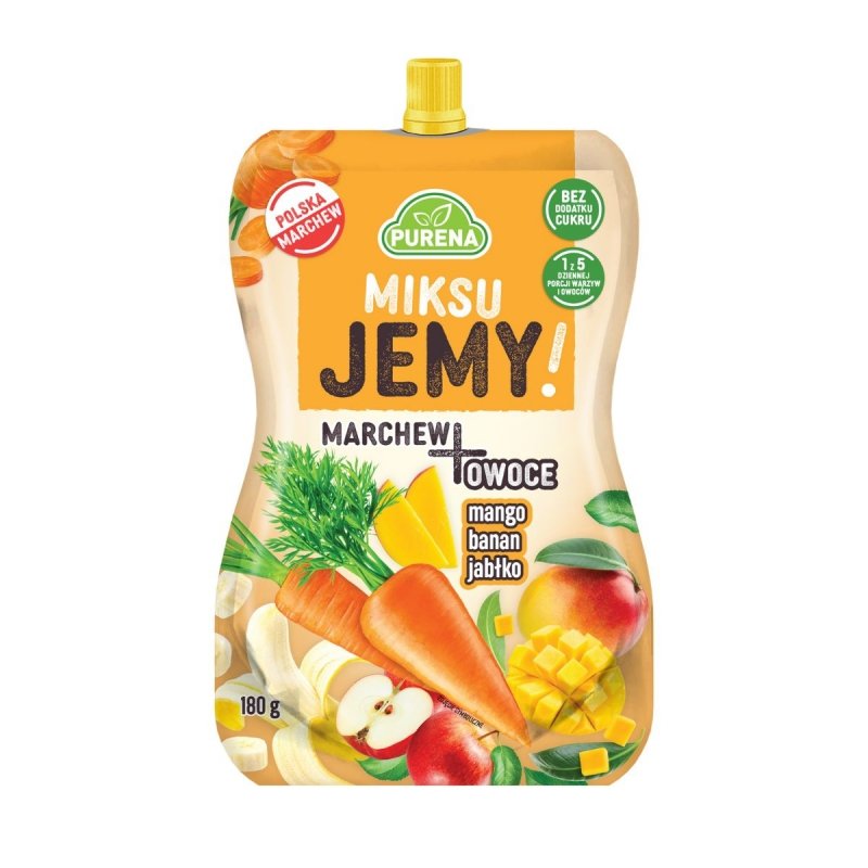 MiksuJEMY przekąska MARCHEW + mango-banan-jabłko 180g x 10sztuk