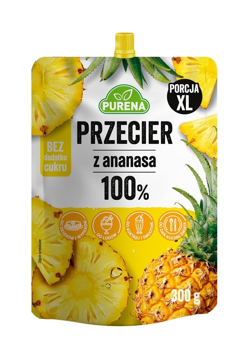 Przecier mus owocowy 100% bez cukru z ananasa 300g 