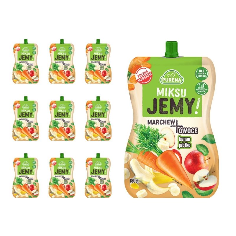 MiksuJEMY przekąska MARCHEW + banan-jabłko 180g x 10sztuk