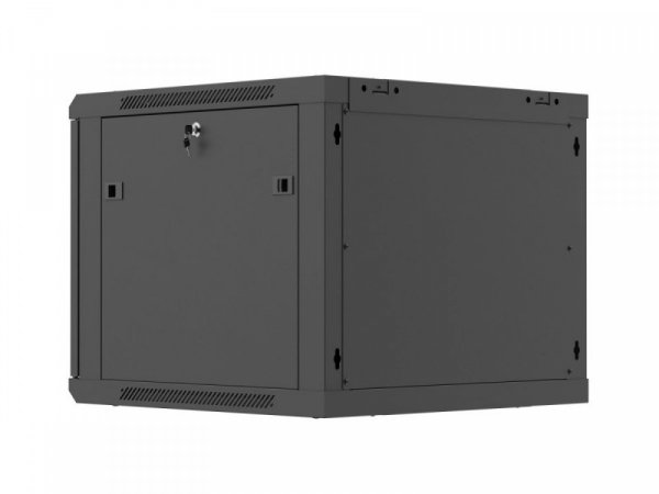 Lanberg Szafa instalacyjna rack wisząca 19 cali 9U 600x600 czarna drzwi     perforownae ( flat pack)