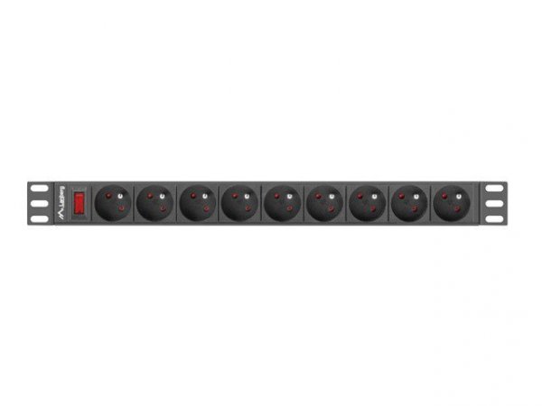 Lanberg Listwa zasilająca rack PDU 19 cali  1U 16A 9X 230V PL 3m czarny