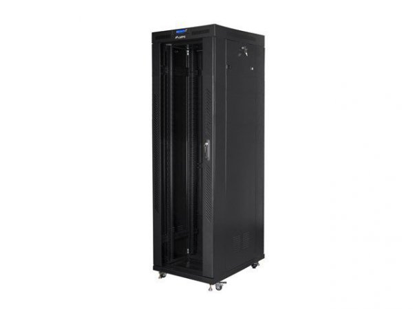Lanberg Szafa instalacyjna rack stojąca 19 42U 800x800 czarna, drzwi szklane LCD (Flat pack)