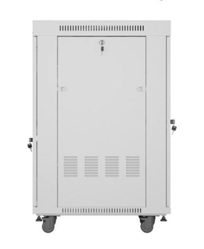 Lanberg Szafa stojąca rack 19&#039;&#039; 22U 600x800 szara drzwi szklane LCD flack pack