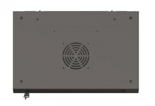 Lanberg Szafa instalacyjna rack wisząca 19" 540x350 czarna drzwi przeszklone ( flat pack)