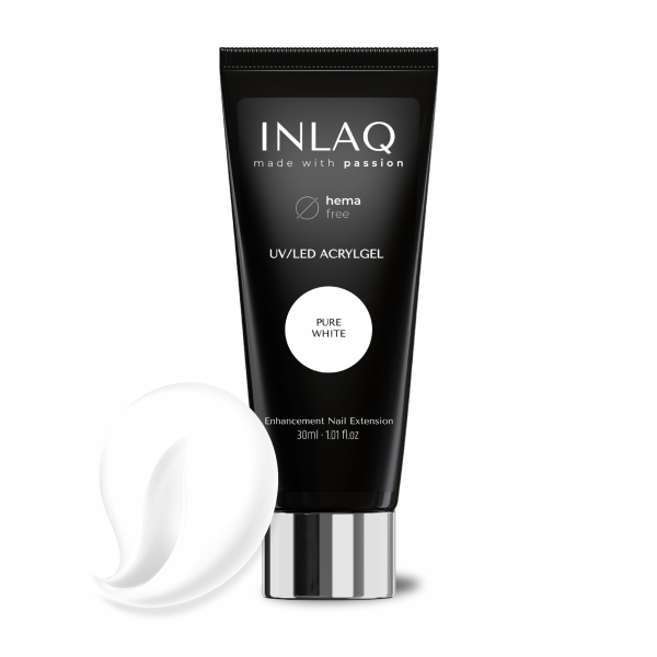 INLAQ Akrylożel do Paznokci Pure White Budujący Acrylgel 30ml