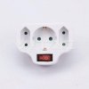 Rozgałęźnik z włącznikiem 2 wtyczki płaskie 2.5A i 1 gniazdo 16A White V-TAC VT-1063