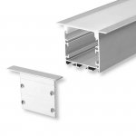 Profil do LED zestaw, ALU anodowany wpuszczany V-TAC 2mb klosz mleczny 50x35mm VT-8126