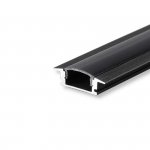 Profil do LED zestaw, ALU wpuszczany czarny V-TAC 2mb klosz czarny 24,7x7mm VT-8106