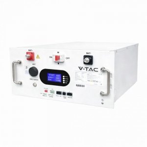 Magazyn bank energii V-TAC 9.6kWh 48V 200Ah LiFePO4 rack BMS obudowa biała VT-91600 10 lat gwarancji