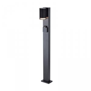 Słupek ogrodowy V-TAC 80CM GU10 czarny gniazdo 230V VT-10178 3 lata gwarancji