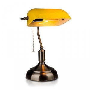 Lampa Bankierska V-TAC E27 Stare Złoto Żółty Klosz VT-7151
