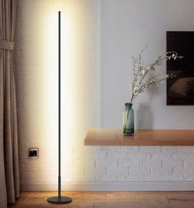 Nowoczesna Lampa LED podłogowa CCT + pilot CZARNA