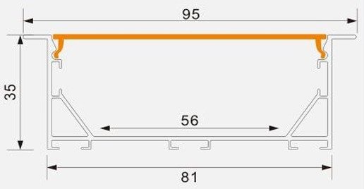 PROFIL LP-8035IN WPUSZCZANY ANODOWANY ZESTAW 2M