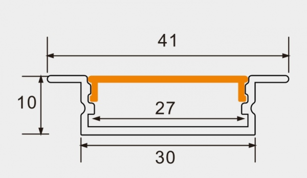 PROFIL LP-3010IN CZARNY SZEROKI WPUSZCZANY ZESTAW 2M.