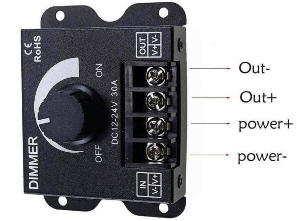 ŚCIEMNIACZ+PILOT MANUAL 30A 360W POKRĘTŁO