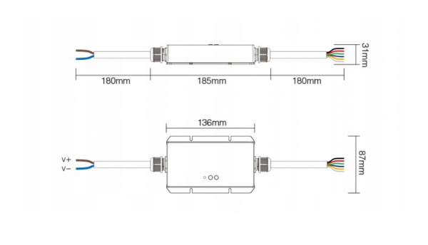 Kontroler Hermetyczny Sterownik Taśm LED WIFI 5-IN-1 LS2-WP Milight 
