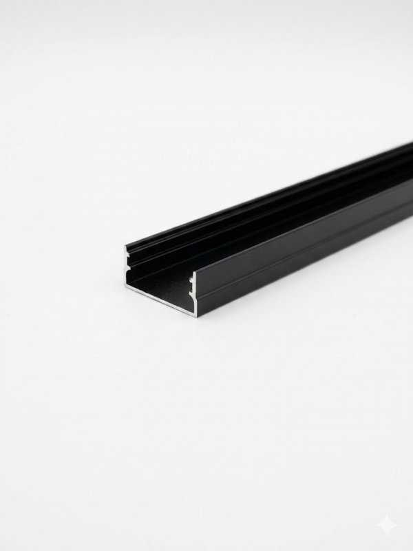 Profil LP-A  prosty czarny 2m kpl. klosz zaślepki uchwyty 