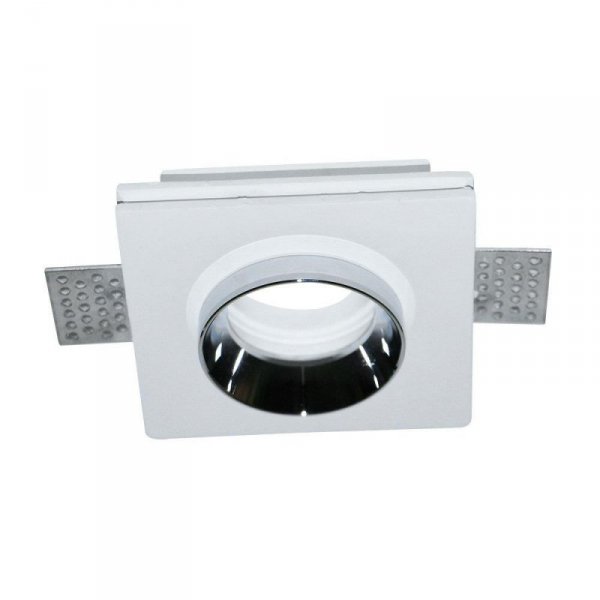 Oczko V-TAC gips GU10 kwadrat wpuszczane G-K białe+chrom VT-866-CSQ 5 lat gwarancji