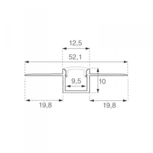 Profil do LED zestaw, ALU anodowany do gipsowania 95mm V-TAC 2mb klosz mleczny 12,5x10mm VT-8102