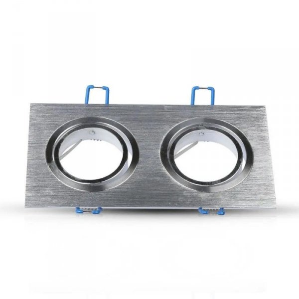 Oczko V-TAC Aluminiowe Odlew 2xGU10 Kwadrat Aluminium Szczotkowane VT-783SQ-AB