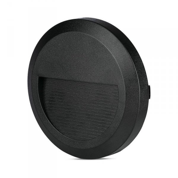 Oprawa schodowa 2W LED V-TAC czarna okrągła 230V IP65 VT-1142 3000K 80lm