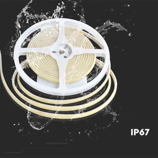 Taśma LED V-TAC bezpunktowa COB 320LED 24V IP67 10W/m VT-COB 320 Kolor Bursztynowy