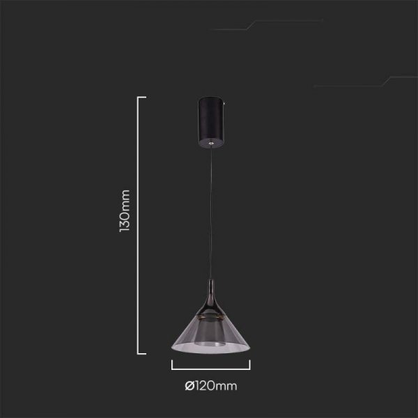 Oprawa zwieszana V-TAC 9W LED czarna VT-7831 3000K 1000lm