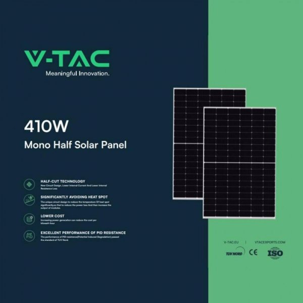 Moduł Panel Fotowoltaiczny V-TAC AUSTA 410W MONO SOLAR PANEL 1722x1134x35MM AU410-27V-MH 30 Lat Gwarancji