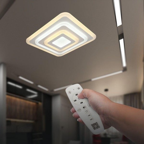 Oprawa Sufitowa V-TAC 82W LED Ściemnialna Biała Pilot SMART VT-7719 3000K-4000K-6000K 6700lm