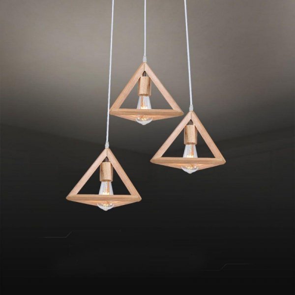 Oprawa zwieszana V-TAC 3xE24 drewno VT-7977