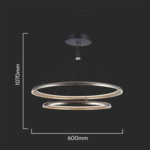 Oprawa zwieszana V-TAC LED 65W złoty czarny 60x107cm VT-7982 3000K 7000lm