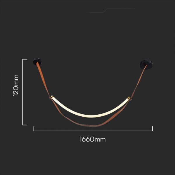 Oprawa zwieszana V-TAC LED 12W brązowa 166x12x12cm VT-7985 3000K 1440lm