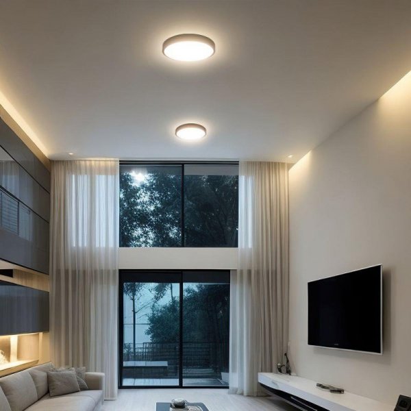 Oprawa sufitowa plafoniera V-TAC 36W LED SAMSUNG CHIP okrągły 42cm natynkowy pilot czujnik ruchu IP44 czarny VT-8630S 4000K 3820