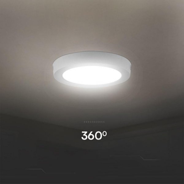 Panel Natynkowy V-TAC 6W LED SAMSUNG CHIP Okrągły 121x30mm VT-60006RD-S 3000K 660lm 5 Lat Gwarancji