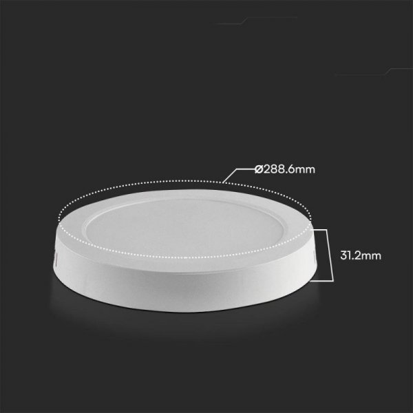 Panel natynkowy downlight V-TAC 24W LED SAMSUNG CHIP okrągły 288x31mm VT-60024RD-S 3000K 2500lm 5 lat gwarancji