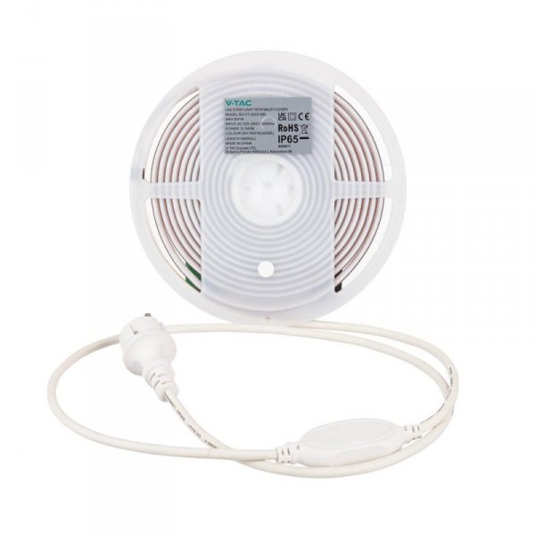 Taśma LED 230V V-TAC bezpunktowa COB 286LED/m 12,5W/m rolka 5mb VT-2025 286-5M 4000K 1100lm