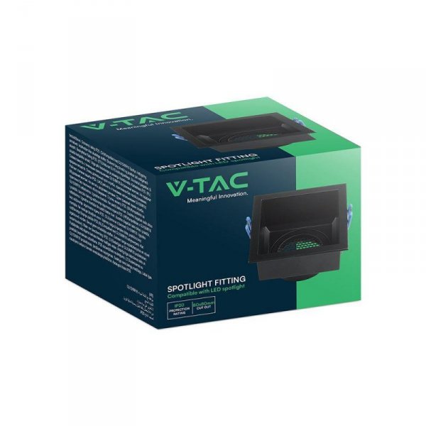 Oczko V-TAC GU10 hoyne comb aluminium kwadrat czarne VT-9001SQ 3 lata gwarancji