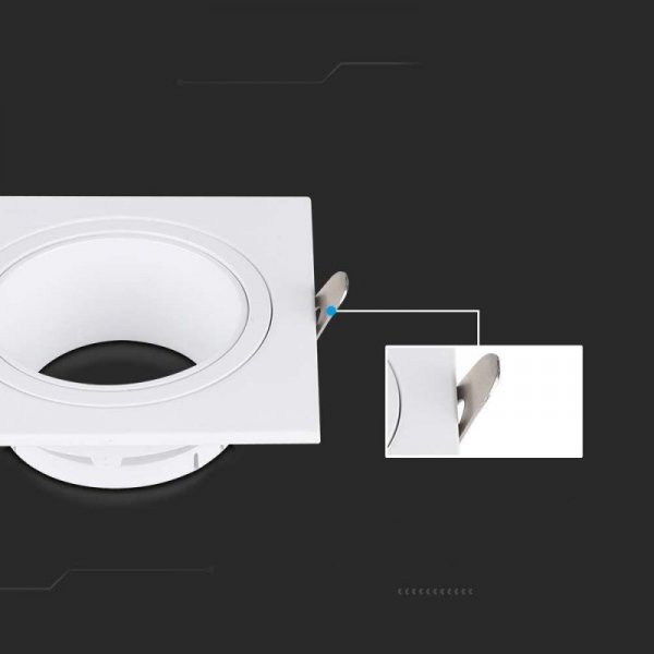Oczko V-TAC GU10 kwadratowe białe VT-443 3 lata gwarancji