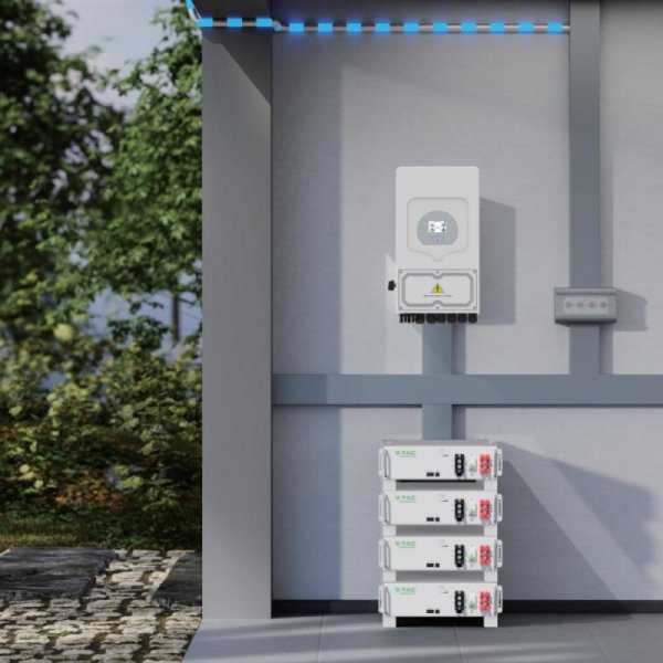 Magazyn bank energii V-TAC 100Ah 5,12kWh LiFePO4 rack biały VT-51201-W 5 lat gwarancji