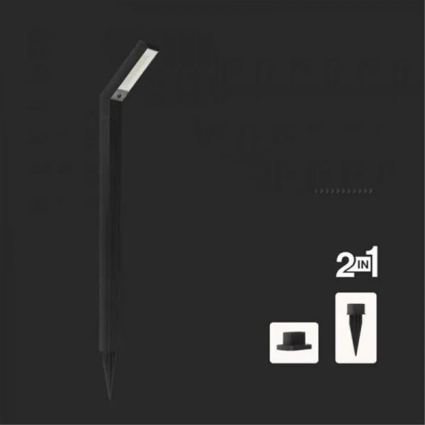 Słupek ogrodowy V-TAC solarny LED 1,7W 2w1 baza+szpilka wbijana 85cm VT-10185 3000K-4000K-6500K 100lm 3 lata gwarancji