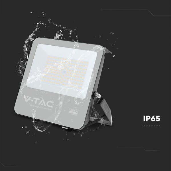 Naświetlacz LED V-TAC CREE CHIP 100W 135lm/W przewód 1m IP65 VT-44101 4000K 11480lm 6 lat gwarancji