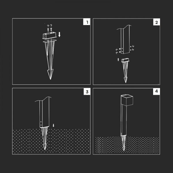 Szpilka kotwa mocowanie do ziemi opraw V-TAC VT-409 100x35x274mm Szary Antracyt VT-12050-DG
